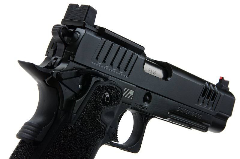 Army Armament RMR HI-CAPA グリーンガス エアソフトピストル - (BK、スターストリップグリップ付き) (R613-SG)
