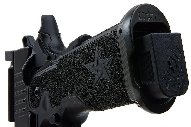 Army Armament RMR HI-CAPA グリーンガス エアソフトピストル - (BK、スターストリップグリップ付き) (R613-SG)