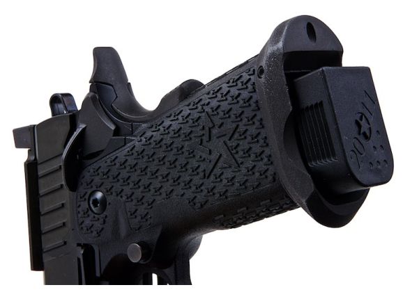 EMG 6mm プロショップ スタッカート C2 2011 RMR ス赤アウターバレル付き グリーンガスエアソフトピストル - BK (Army Armament X T8製)