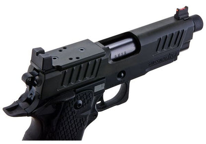 EMG 6mm プロショップ スタッカート C2 2011 RMR ス赤アウターバレル付き グリーンガスエアソフトピストル - BK (Army Armament X T8製)