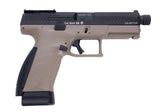 ASG CZ P-10C GBB ピストル エアソフト (CO2 バージョン、光学機器対応) - デュアル トーン ブラック/FDE