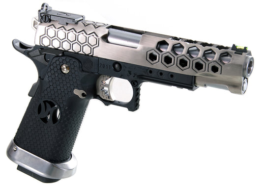 AW CUSTOM HX2501 Model HEX Cut High Capa 5.1 Gas Blowback (2TONE Silver, Black)