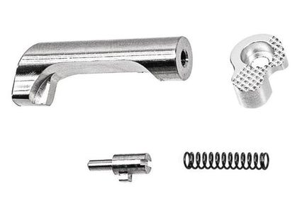 Bomber Airsoft Tokyo Marui HI-CAPA GBB CNC アルミグリップ (INF スタイル) - ブラック + 銀(ぎん)パーツ