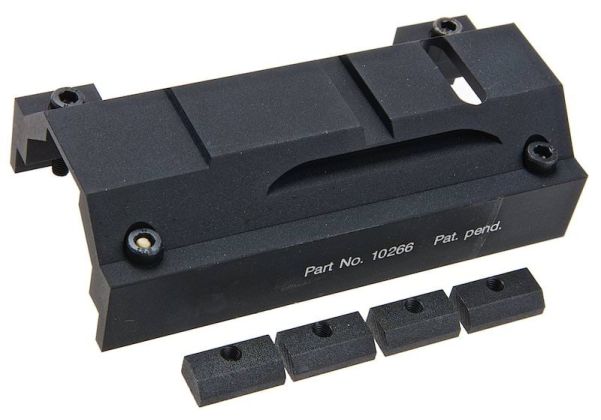 Bow Master VFC MP5 GBB ロープロファイルマウント (CNCアルミニウム / アルミ、ブラック) - WE MP5 GBBと互換性あり