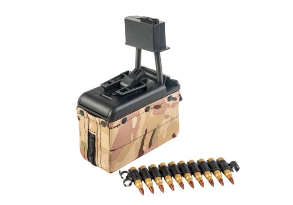 Battleaxe A&K M249 AEG サウンドコントロールドラムマガジン（2200発） - マルチカム