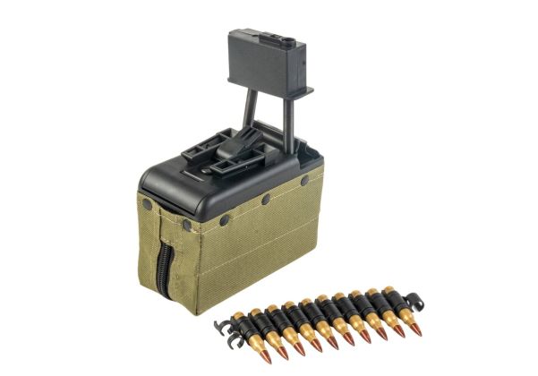 Battleaxe A&K M249 AEG サウンドコントロールドラムマガジン（2200発） - OD