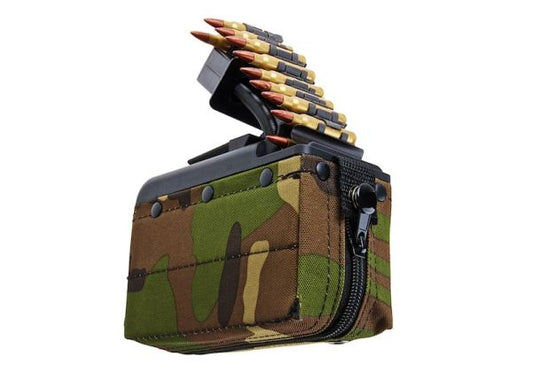 BATTLEAXE x T8 A&K M249 AEG ドラムマガジン (2000発、サウンドコントロール、タービンシステム) - ウッドランド