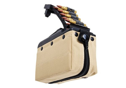 Battleaxe x T8 A&K MK46 Mod 0 ミニミ AEG ドラムマガジン (2000発、サウンドコントロール、タービンシステム) - TAN