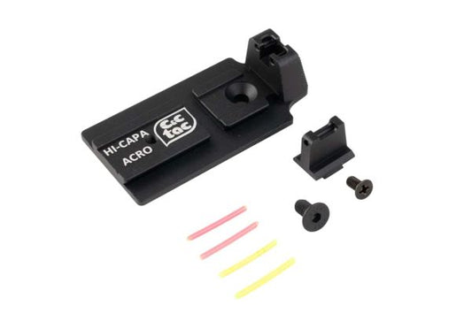 C&C Tac Tokyo Marui 5.1 GBB ACRO アダプターープレートマウントサイトセット - ブラック