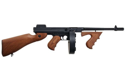 CYMA トンプソン M1928A1 エアソフト SMG AEG (ブラック、イミテーションウッド)(CM051)