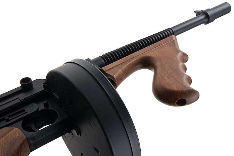 CYMA トンプソン M1928A1 エアソフト SMG AEG (ブラック、イミテーションウッド)(CM051)