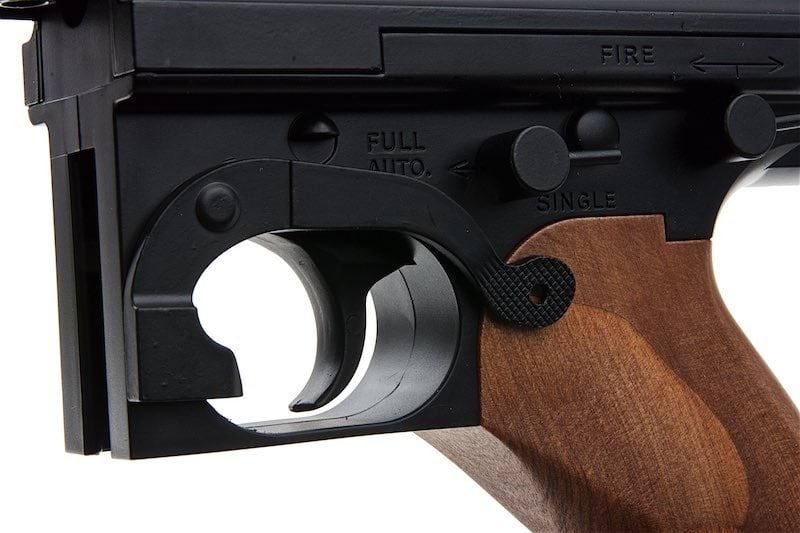 CYMA トンプソン M1928A1 エアソフト SMG AEG (ブラック、イミテーションウッド)(CM051)