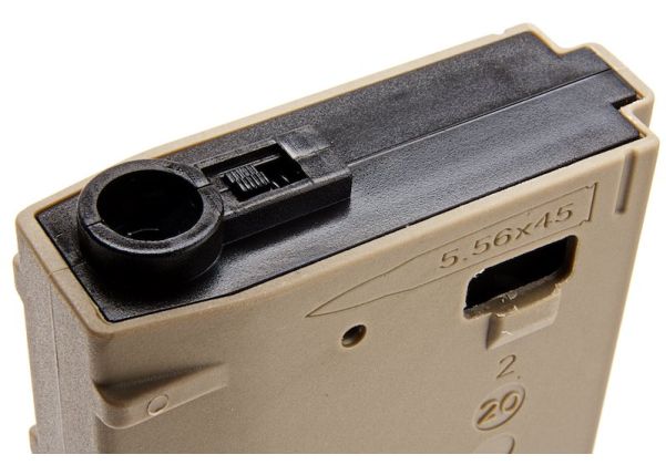 DMAG M4 マガジン (D-DAY) (30/130発 DMAG、可変容量 EMM AEG マガジン) - タン