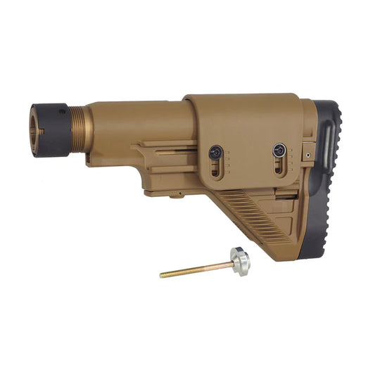 E&C G28スタイル 伸縮式ストック（チューブ付き）G28 AEGエアソフトガン用（EC-MP1044) - ダークアース