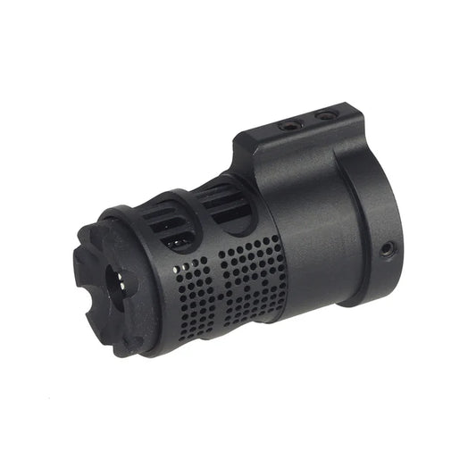 E&C ガンマ エアソフト フラッシュ ハイダー 14mm 用 ダイバーター付き (EC-MP244) - ブラック