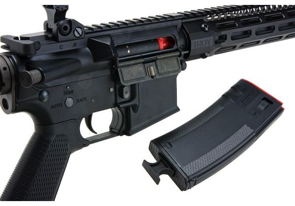 EMG TROY INDUSTRIES SOCC M4 AEG エアソフト ライフル (15 インチ RIS、ブラック、KING ARMS 製)