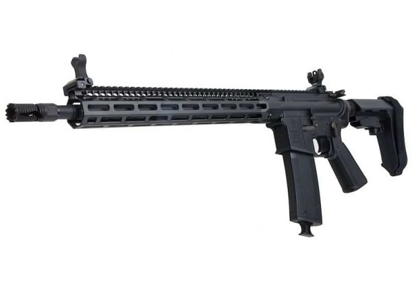 EMG TROY INDUSTRIES SOCC M4 AEG エアソフト ライフル (15 インチ RIS、ブラック、KING ARMS 製)