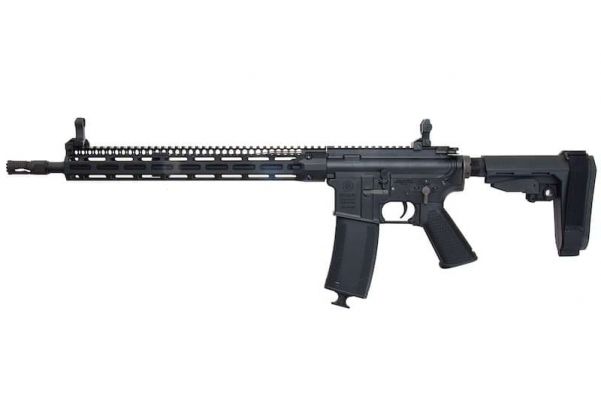 EMG TROY INDUSTRIES SOCC M4 AEG エアソフト ライフル (15 インチ RIS、ブラック、KING ARMS 製)