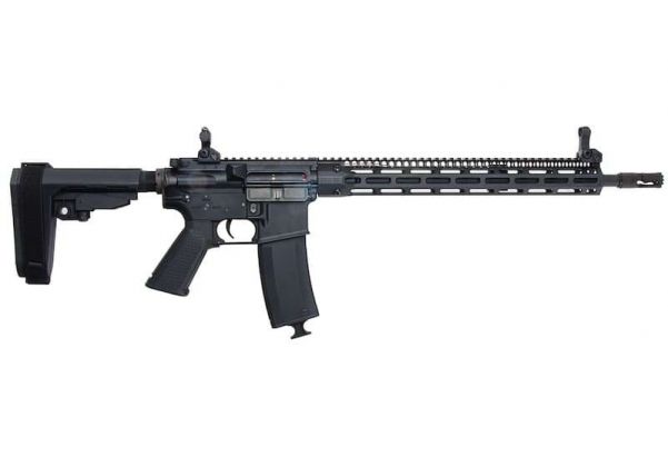 EMG TROY INDUSTRIES SOCC M4 AEG エアソフト ライフル (15 インチ RIS、ブラック、KING ARMS 製)