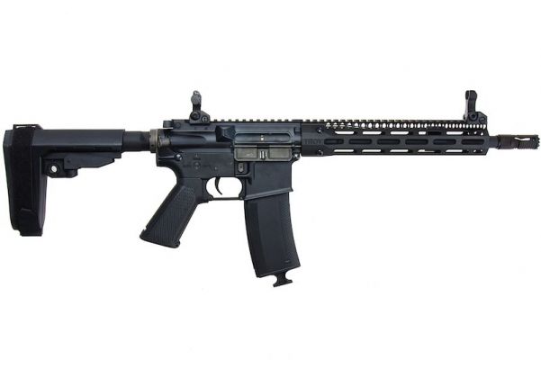 EMG TROY INDUSTRIES SOCC M4 AEG エアソフト ライフル (10.5 インチ RIS、ブラック、KING ARMS 製)