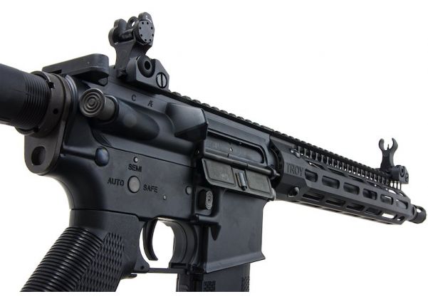 EMG TROY INDUSTRIES SOCC M4 AEG エアソフト ライフル (10.5 インチ RIS、ブラック、KING ARMS 製)