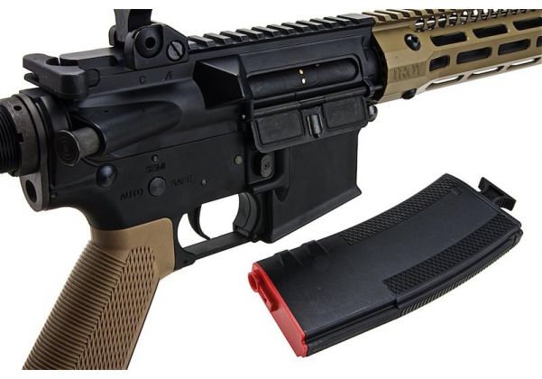 EMG TROY INDUSTRIES SOCC M4 AEG エアソフト ライフル (7.6 インチ RIS、DE、KING ARMS 製)