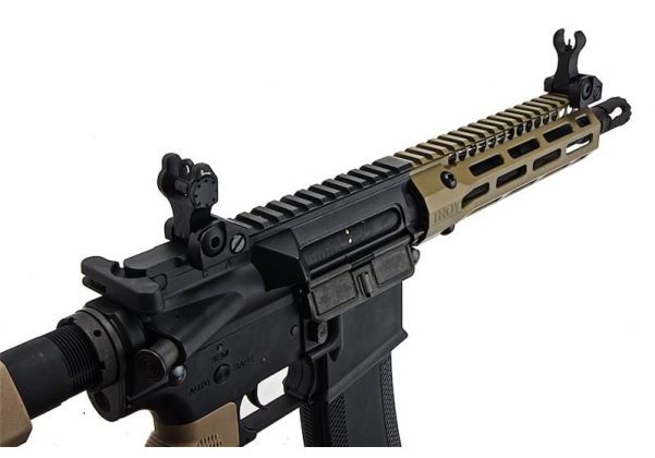 EMG TROY INDUSTRIES SOCC M4 AEG エアソフト ライフル (7.6 インチ RIS、DE、KING ARMS 製)