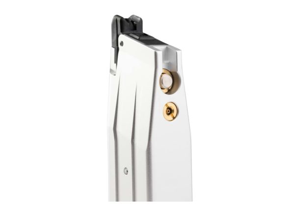 EMG Staccato CS 2011 Hi Capa GBB エアソフト ガスマガジン - 銀(ぎん) (CNC アルミニウム / アルミ、24 連) (Savia 製)
