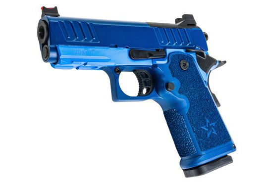 EMG Staccato ライセンス取得済み CS Compact 2011 GBB エアソフトピストル (モデル: Master Grip / Standa赤 / Green Gas) - ブルー

