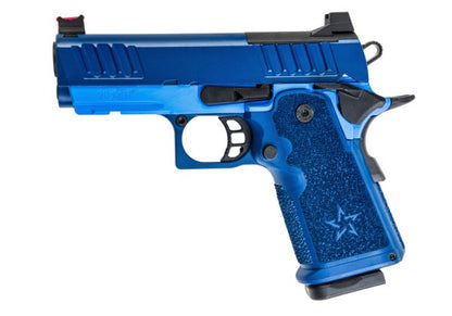 EMG Staccato ライセンス取得済み CS Compact 2011 GBB エアソフトピストル (モデル: Master Grip / Standa赤 / Green Gas) - ブルー
