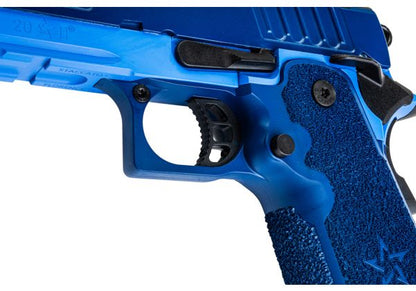 EMG Staccato ライセンス取得済み CS Compact 2011 GBB エアソフトピストル (モデル: Master Grip / Standa赤 / Green Gas) - ブルー
