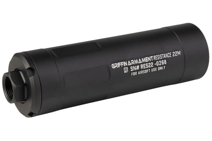 PTS グリフィン アーマメント レジスタンス 22 (R22) ダイレクト スレッド バレル モジュラー サプレッサー (トレーサー バージョン) - BK