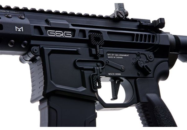 G&G MGCR 556 GBBR エアソフト ライフル M-LOK ハンドガード付き (12 インチ) - ブラック