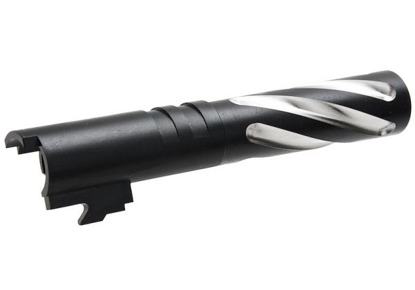 GK Tactical Tokyo Marui ハイキャパ 4.3 GBB エアソフトガン アウターバレル (トルネード、ステンレススチール) - ブラック