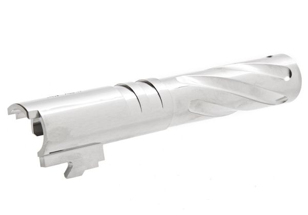 GK Tactical Tokyo Marui ハイキャパ 4.3 GBB エアソフトガン アウターバレル (トルネード、ステンレススチール) - 銀(ぎん)