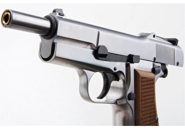 WE 新品 BROWNING HI POWER MK1 W/ ストック GBB エアソフト ピストル - シルバー