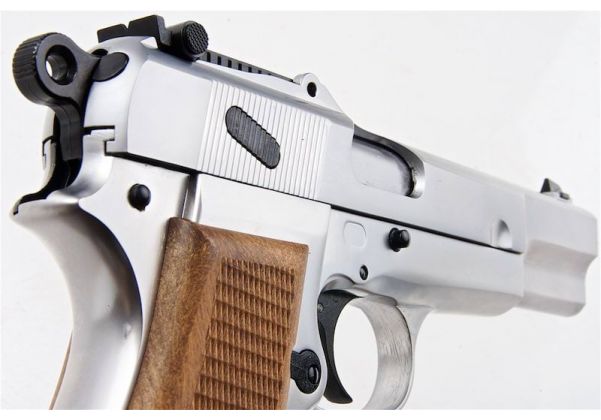 WE 新品 BROWNING HI POWER MK1 W/ ストック GBB エアソフト ピストル - シルバー