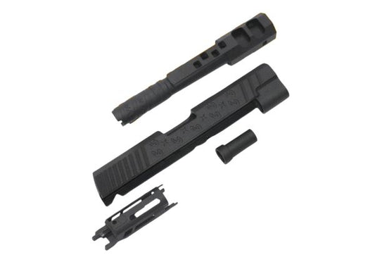 Hypertek Hi Capa 3Dプリント SVスタイル オープン 4.3インチ ヘビーウェイト ハイブリッドGBBスライドセット - BK