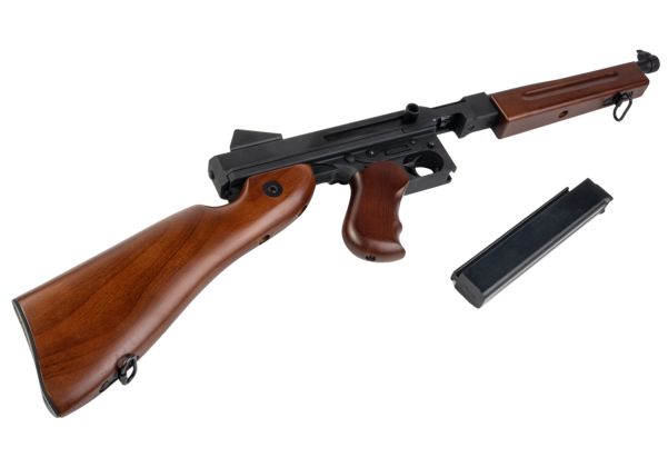 Cyber​​gun トンプソン社ライセンス取得済み M1A1 ミリタリー電動エアソフトライフル - リアルウッド製 (KING ARMS社製)
