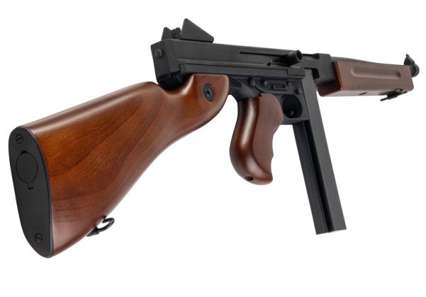 Cyber​​gun トンプソン社ライセンス取得済み M1A1 ミリタリー電動エアソフトライフル - リアルウッド製 (KING ARMS社製)
