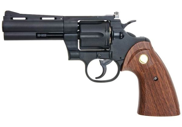 KING ARMS パイソン .357 ガス式エアソフトリボルバー（バージョンII、4インチ、ブラック）
