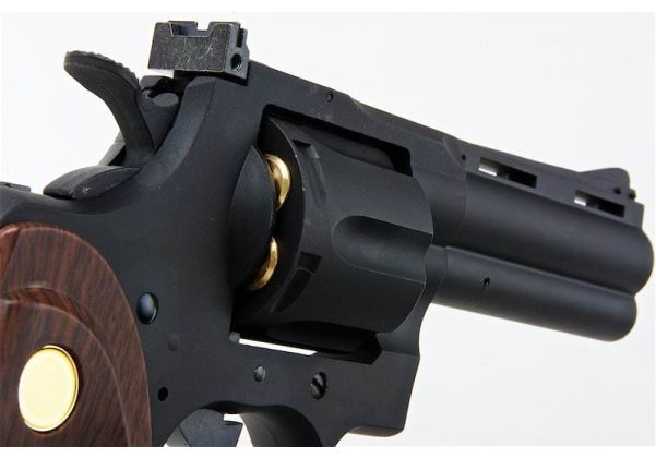 KING ARMS パイソン .357 ガス式エアソフトリボルバー（バージョンII、4インチ、ブラック）
