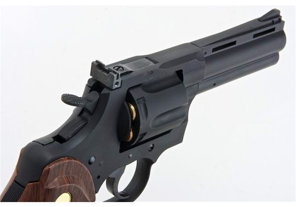 KING ARMS パイソン .357 ガス式エアソフトリボルバー（バージョンII、4インチ、ブラック）
