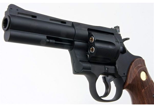 KING ARMS パイソン .357 ガス式エアソフトリボルバー（バージョンII、4インチ、ブラック）
