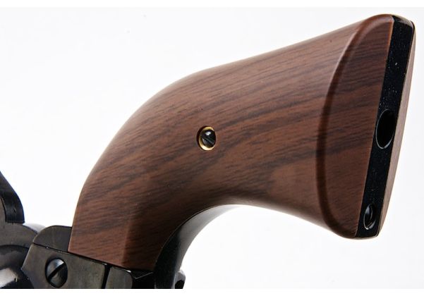 KING ARMS SAA .45 ピースメーカー リボルバー L - 電動(デンドウ)メッキ ブラック (バージョンII、ガス式)
