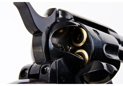 KING ARMS SAA .45 ピースメーカー リボルバー L - 電動(デンドウ)メッキ ブラック (バージョンII、ガス式)

