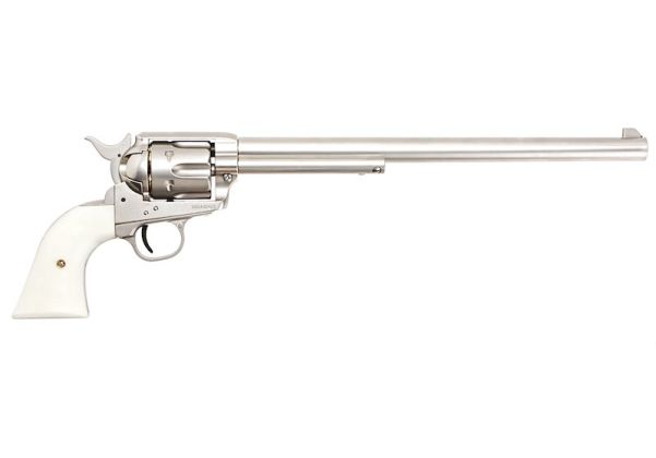 KING ARMS SAA .45 ピースメーカー リボルバー L - 銀(ぎん) (バージョンII、ガス式)
