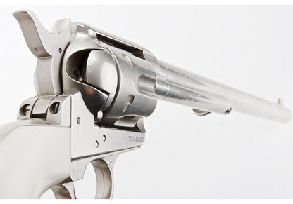 KING ARMS SAA .45 ピースメーカー リボルバー L - 銀(ぎん) (バージョンII、ガス式)
