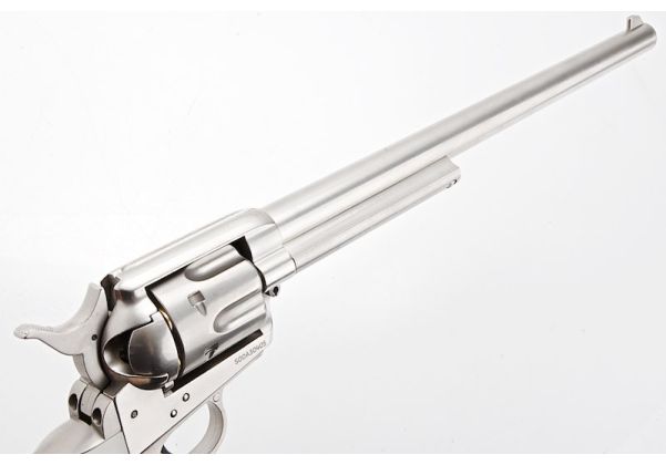 KING ARMS SAA .45 ピースメーカー リボルバー L - 銀(ぎん) (バージョンII、ガス式)
