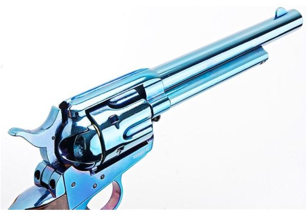 KING ARMS SAA .45 ピースメーカー リボルバー M - ブルーイング仕上げ (バージョンII、ガス式)
